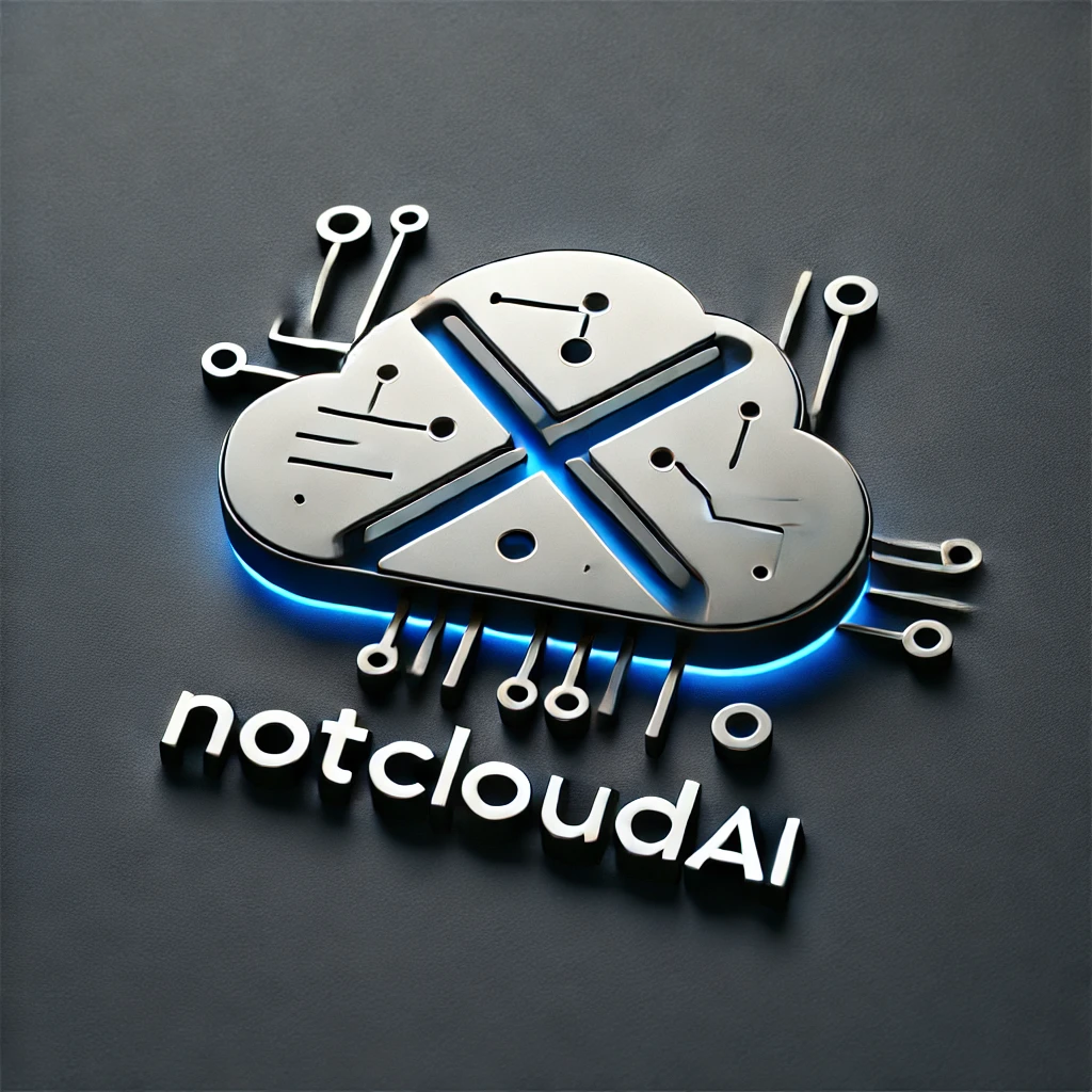 DALL·E 2024-08-18 15.52.47 - A sleek, modern logo for 'NotCloudAI,' representing advanced AI technology with a focus on security, control, and innovation. The logo should be minim